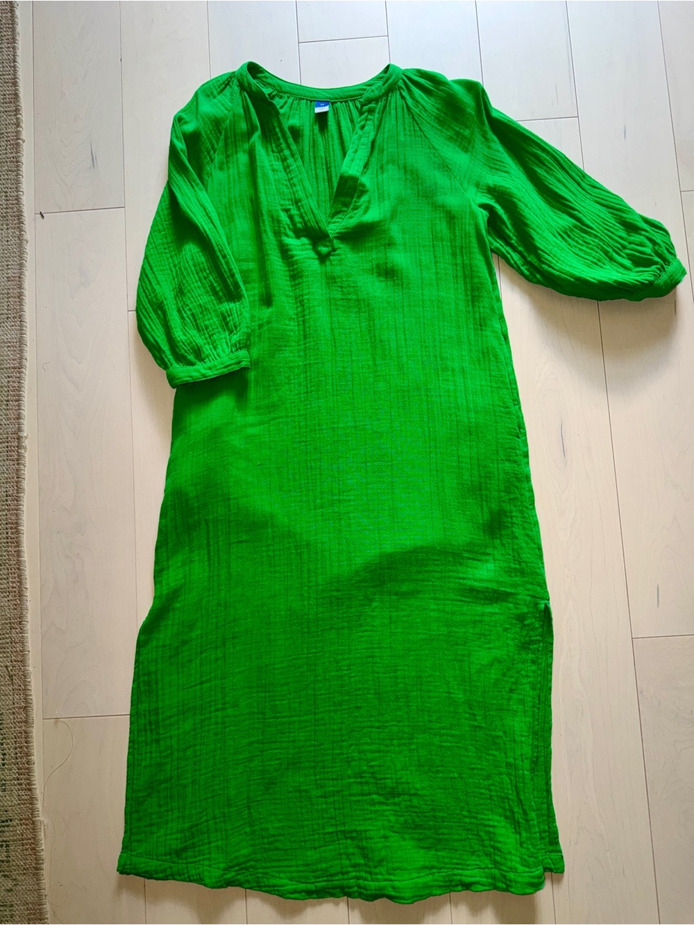 Old Navy Bright Green Midi Tunic Dress